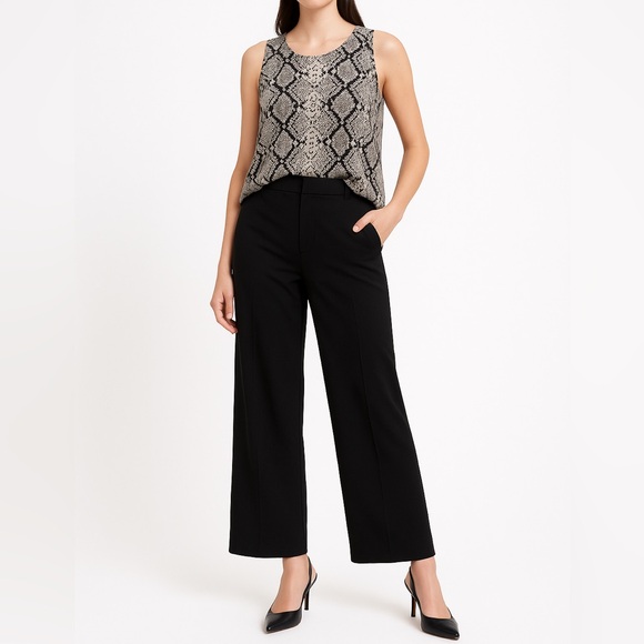 HALOGEN Snake Print Sleeveless Blouse | L | Grey Black | Minimalist Chic Office - Picture 1 of 10